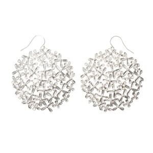 Silver Floral Statement Earrings